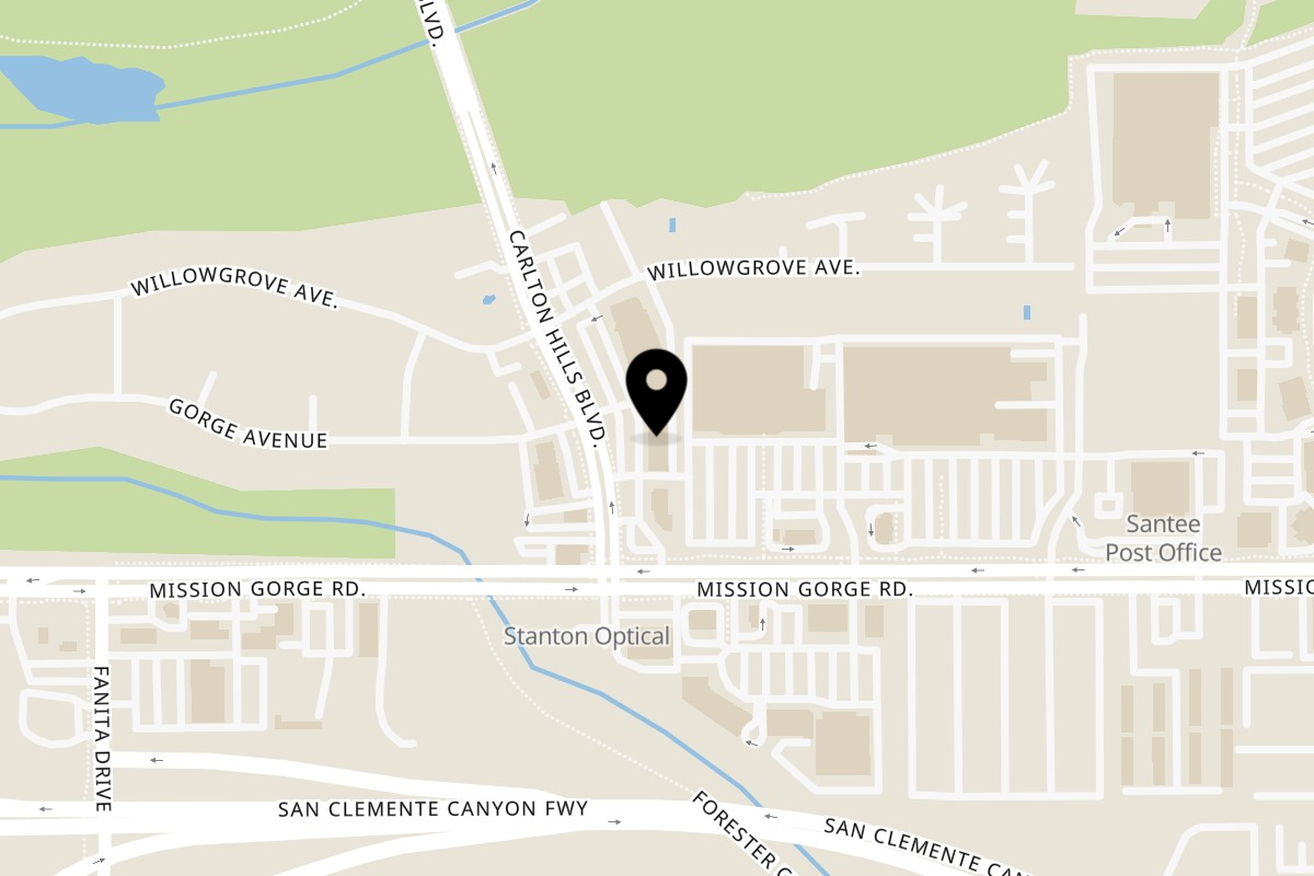 Map showing the location of Giant New York Pizza on 8933 Carlton Hills Blvd in Santee
